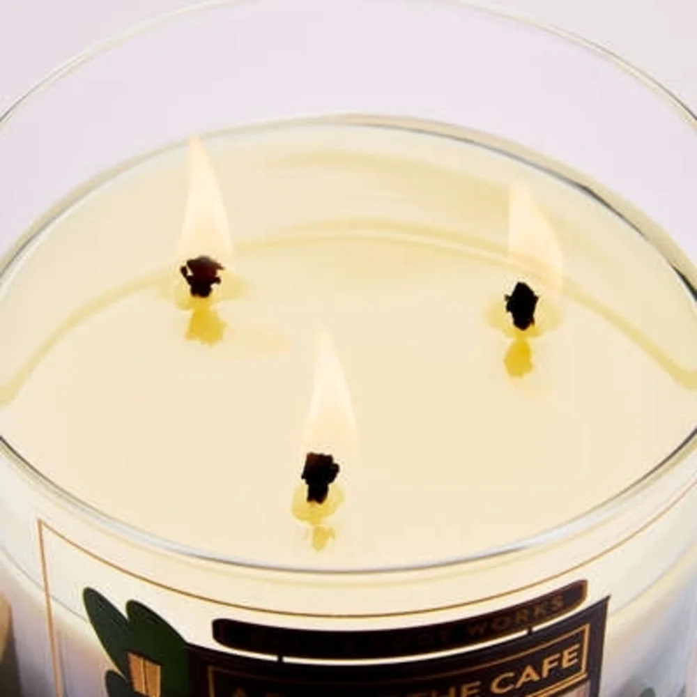 Bath & Body Works "A Day at the Cafe" 3-Wick Candle - Cream & Brown Tones - Picture 2 of 6